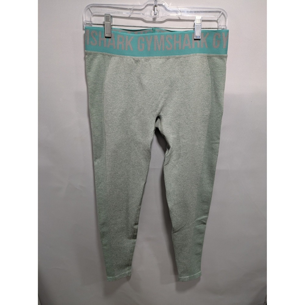 Womens Gym Shark‎ Aqua Green Pull On Workout Gym Pants Leggings Size Small S